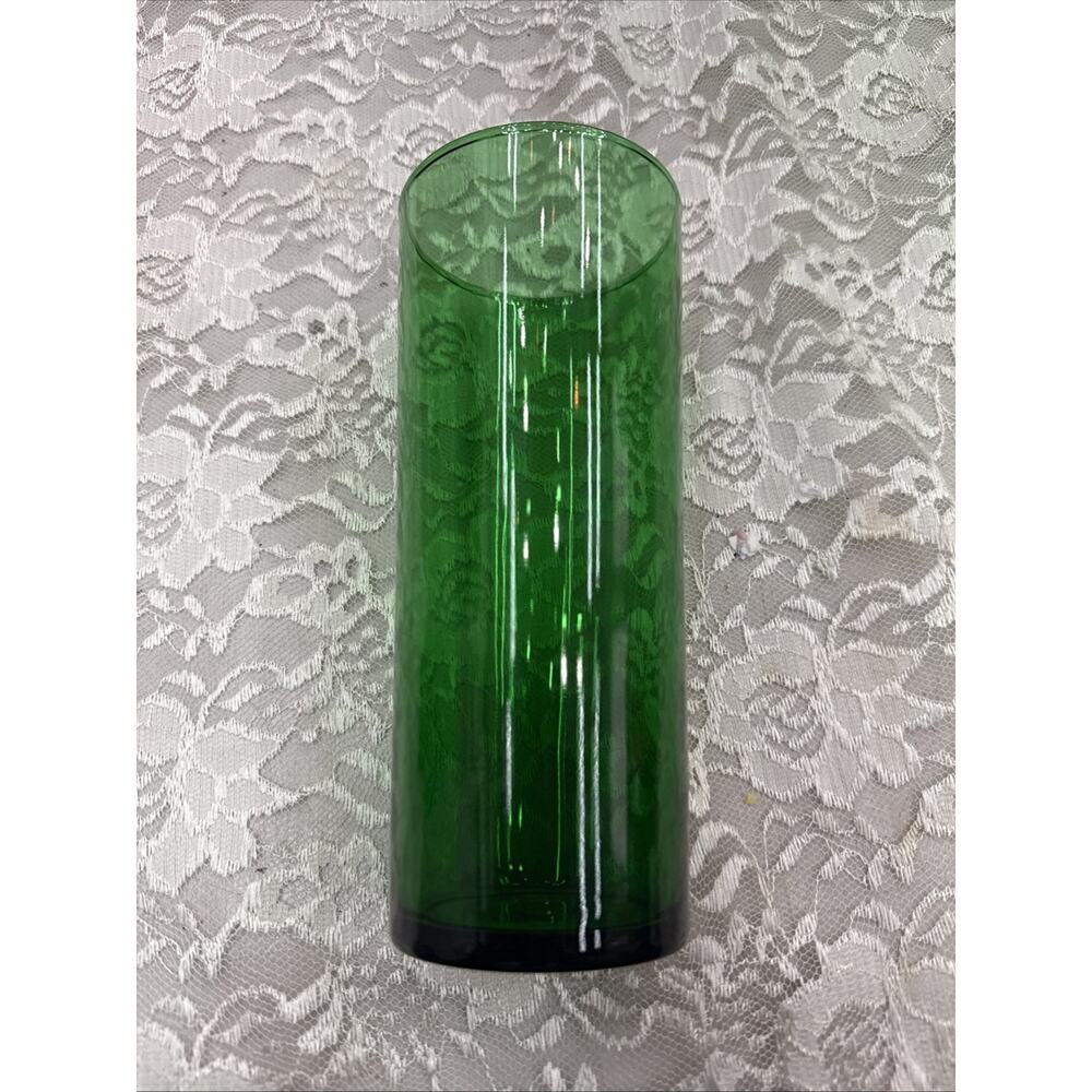 1 MCM Vintage Emerald Green Highball Drinking Glass 16oz Anchor Hocking